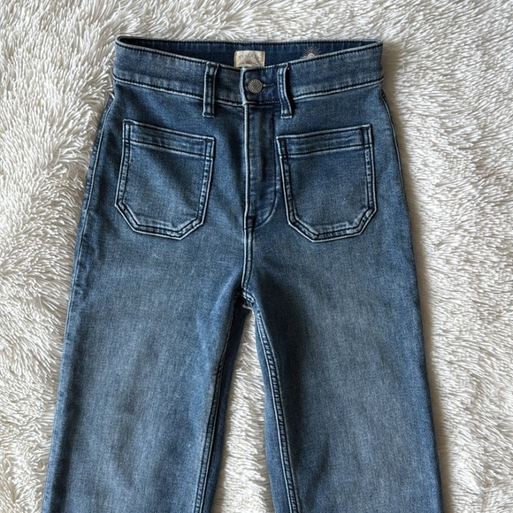 FAHERTY wide leg jean stretch terry patch pocket ankle pant  size 24 - Picture 4 of 13